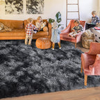 9x12 Area Rug for Living Room, Ultra Soft Large Shag Rug for Bedroom, Upgrade Non-Slip Plush Modern Fluffy Carpet for Kids Boys Girls Room Home Decor Aesthetic, Dark Grey