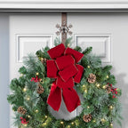 Haute Decor Adjustable Length Metal Wreath Hanger with 4 Interchangeable Icons - Oil-Rubbed Bronze (American Flag/Pumpkin/Snowflake/Reindeer) 4 Wreath Hangers in 1, for Every Season