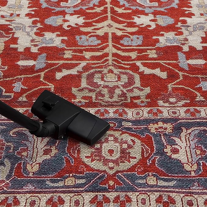 Keen Home Design 8x10 Rug - Machine Washable Area Rug with Non-Slip Backing, Ideal for Living Room, Dining Room, Bedroom - Vintage, Easy Clean, Durable, Low Pile Rug - (8' x 10')