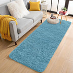 OLANLY 2x4 Machine Washable Runner Rugs for Hallway, Soft Fluffy Shaggy Bedside Rugs for Bedroom, Living Room, Indoor Floor Carpet for Kids Girls and Boys, Home Decor Aesthetic, Slate Blue
