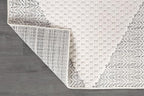 Modern Micro Loop Indoor Area Rugs for Living Room Bedroom Kitchen Geometric Triangle White 8x10 Luxury Durable Low and High Pile Non-Shedding Stain Resistant Soft Area Carpet 8 x 10