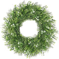 24 Inch Summer Wreaths for Front Door Wreath Spring Outdoor Green Door Wreath for All Seasons Porch Living Room Bedroom Window Wall Indoor Outdoor Farmhouse Home Decoration