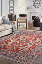 Keen Home Design 10x14 Rug - Machine Washable Area Rug with Non-Slip Backing, Ideal for Living Room, Dining Room, Bedroom - Vintage, Easy Clean, Durable, Low Pile Rug - (9'7" x 14')