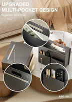 ABC life 2 PACK Magazine Basket Holder, PU Leather Foldable Magazine Rack, Document File Holder Organizer, Newspaper Book Storage Bin Organizer for Living Room Home Office, Balck