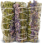 Sage Smudge Kit for Cleansing Negative Energy, Home and Creating The Energy of Happiness Rosemary & Lavender Sage Smudge Sticks with White Sage Pack of 3