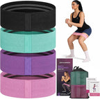 Resistance Bands, Workout Bands, Exercise Bands for Working Out with Workout Bands Guide, 4 Levels Booty Bands, Leg Exercise Bands Resistance, Glute Bands, Non-Slip Fabric Elastic Bands for Men Women