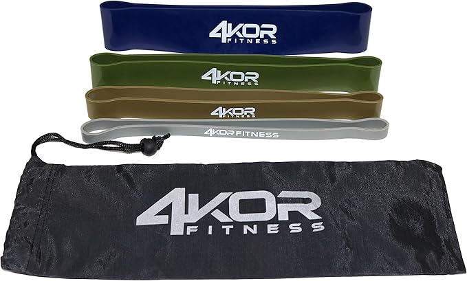 4KOR Fitness Resistance Loop Band Set, Perfect for Crossfit, Yoga, Physical Therapy, and Booty Building