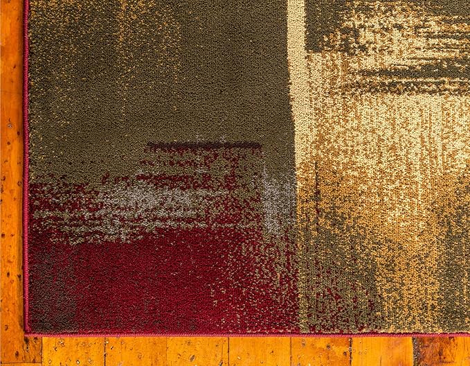 Unique Loom Barista Collection Area Rug - Timor (9' x 12' Rectangle, Multi/ Red)