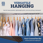 ZOBER Wooden Hangers - Heavy Duty, Non Slip Wood Hangers for Coats, Jackets, Suits, & Pants - Coat Hangers for Closet W/Bar and Notches 20 Pack