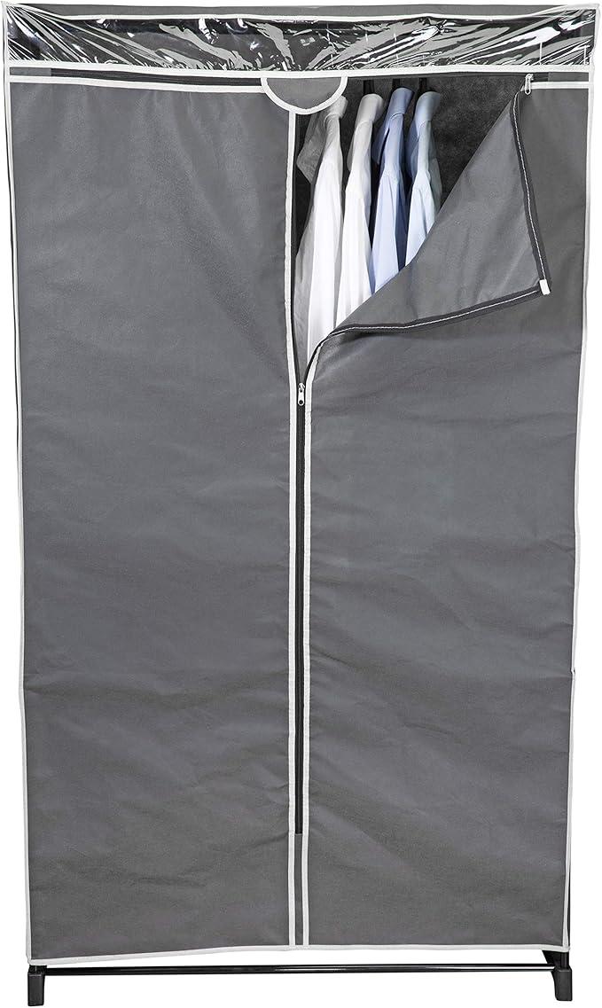 Simplify, Organizer, for Clothes and Accessories, Heavy Duty, Hanging Rod, Easy to Assemble in Grey 36" Wide Portable Closet (4062-GREY)