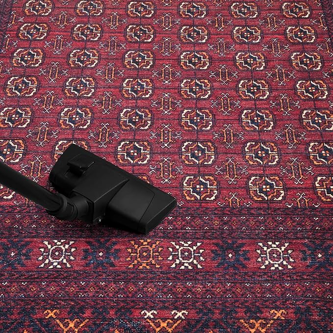 Keen Home Design 4x6 Rug - Machine Washable Area Rug with Non-Slip Backing, Ideal for Living Room, Dining Room, Bedroom - Vintage, Easy Clean, Durable, Low Pile Rug - (4' x 6')