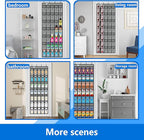 over the door shoe organizer,upgraded,over door shoe organizer,35 Huge clear pockets,over door shoe organizer,Store size 13 shoes,hooks Suitable for various doors,Grey