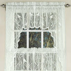 Sweet Home Collection Kitchen Window Tier, Swag, or Valance Curtain Treatment in Stylish and Unique Patterns and Designs for All Home Décor, Songbird Ivory