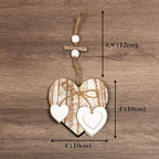 Sun&Beam Heart-Shaped Wooden Decorative Seven Styles Hanging Handmade Hearts Ornaments for Wedding Party Valentine Christmas Home Decoration Car Décor (All-7Pcs, 1Pcs)