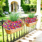 Artificial Flowers for Outdoors, 14 Bundles UV Resistant Fake Flowers Daisy with Greenery Plants,Faux Outdoor Flowers for Spring Summer Decoration, Outdoor Faux Plants Home Window Porch Patio Yard