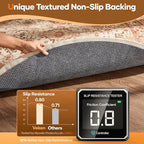 Veken 8 Ft Round Non Slip Cushioned Rug Pad Gripper, Felt and Silicone Backing, 1/4 inch Thick Carpet Liner for Hardwood Floors and Finishes, Under Area Rugs Anti Skid Mat, Keep Rugs Safe and in Place