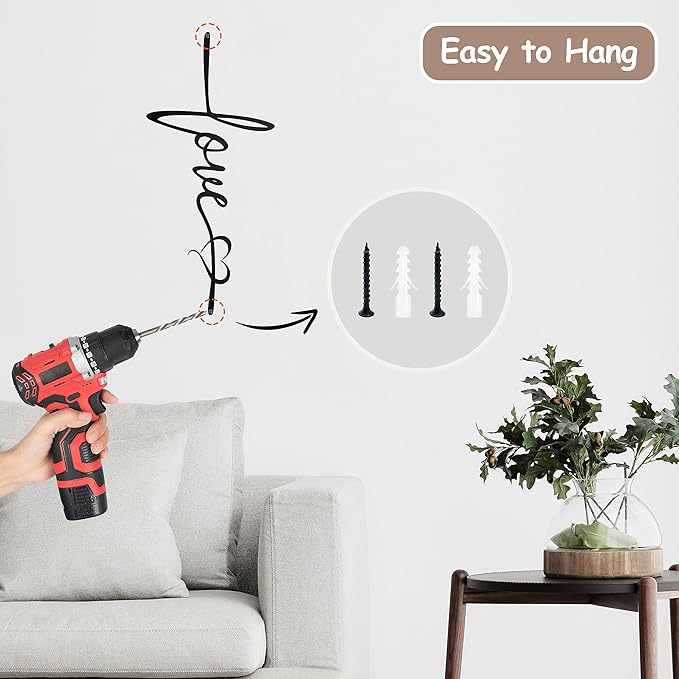 BiaGift Crosses Wall Decor, Love Signs Decor For Home, Metal Cross Wall Decor, Spiritual Hanging Wall Decorations, 7.2 X 15.6 Inch, Black