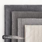 MIULEE Pack of 4 Neutral Grey Gradient Decorative Throw Pillow Covers 18x18 Inch Soft Boho Striped Corduroy Pillow Covers Modern Farmhouse Home Decor for Sofa Living Room Couch Bed