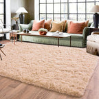 9x12 Area Rug for Living Room, Ultra Soft Large Shag Rug for Bedroom, Upgrade Non-Slip Plush Modern Fluffy Carpet for Kids Boys Girls Room Home Decor Aesthetic, Camel