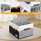 Shoe Organizer for Closet, Foldable Shoe Storage Bins with Lid & Adjustable Dividers, Fabric Shoe Box Storage Containers with Four Reinforced Handles, Fits 20 Pairs, 1 Pack, Black & White