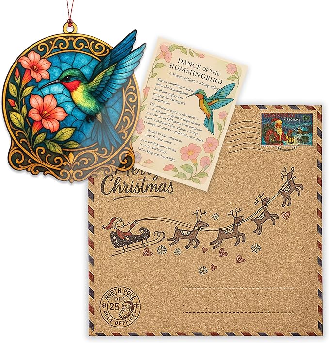 Hummingbird Gifts for Women - Christmas Ornament 2026 - Beautiful Christmas Ornaments Decorative Hummingbird with Meaningful Story Card Humming Bird Valentines Birthday Teacher Gift
