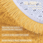 OLANLY Mustard Yellow Round Rugs for Bedroom - Machine Washable, 6 ft Circle Area Rugs for Living Room, Soft and Fluffy Shaggy Carpet for Teen Girl and Boys, Nursery Rooms, Dorms, Home Decor Aesthetic