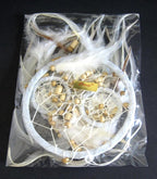 OMA Dream Catcher - Hand Made White Feather Dream Catcher Heart Shaped with Crystal Beads - 7" Diameter & 24" Long - OMA Federal (TM) Brand