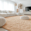OLANLY 9x9 Machine Washable Large Area Rugs for Living Room, Bedroom, Soft Fluffy Shaggy Bedside Rug, Indoor Floor Carpet for Kids Girls and Boys, Dorms, Nursery, Home Decor Aesthetic, Beige