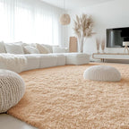 OLANLY 9x9 Machine Washable Large Area Rugs for Living Room, Bedroom, Soft Fluffy Shaggy Bedside Rug, Indoor Floor Carpet for Kids Girls and Boys, Dorms, Nursery, Home Decor Aesthetic, Beige