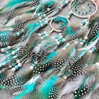 Large Dream Catchers,Boho Handmade Woven Turquoise Dream Catcher Wall Hanging Ornament for Bedroom Living Room Apartment Wedding Party Decor, Festival Blessing Gift (White+Turquoise)