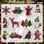 JOPHMO 24 Pieces Christmas Wood Ornaments Snowflake Gnome Snowman Truck Wooden Hanging Ornaments Christmas Tree Cutouts Wood Crafts Holiday Decor Xmas Party Supplies (Xmas-Mixed-A)