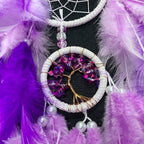 Dream Catchers,Large Dream Catcher Tree of Life Wall Decor,Adult Purple Boho Dream Catcher Wall Decor with Gemstone Hanging Ornament Girls Dorm Room Decor Festival Gift