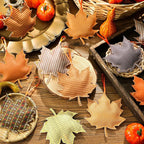 Tudomro 27 Pcs Fall Tree Decoration Autumn Thanksgiving Leaves Tree Ornaments Thanksgiving Decor 3D Felt Leaves Pumpkin Autumn Hanging Ornaments for Home Decor Party Favors(Maple Leaf Style)