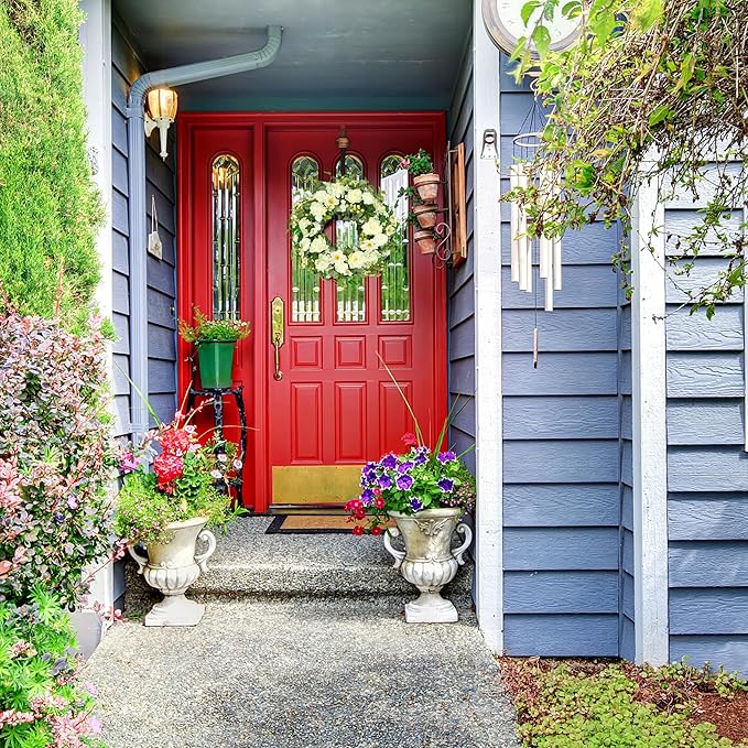 WreathDream Artificial Spring Wreaths for Front Door 22 inch Peony Wreath Summer Wreath with Peony Flower,Hydrangeas, Daisy for Front Door Indoor Outdoor Wedding Home Wall Window Festival Decoration