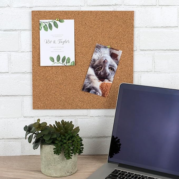 Quartet Cork Tiles, Bulletin Board Cork Panels 12" x 12" x 3/16", Natural, 8 Pack (108)