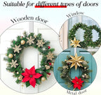 MCFULL 12 in Wreath Hangers for Front Door,Sturdy Metal Wreath Doors Hangers,Over The Door Hooks for Front Porch Decor,White Garland Hooks Holders for Halloween Christmas Decorations