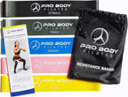 ProBody Pilates Loop Resistance Bands for Working Out, Set of 5 Exercise Bands Resistance, Workout Bands Resistance for Exercise, Small Physical Therapy Bands, 12" x 2"