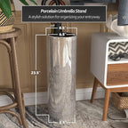 Red Lantern 24" Silver Crackle Umbrella Stand