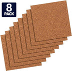 Quartet Cork Tiles, Bulletin Board Cork Panels 12" x 12" x 3/16", Natural, 8 Pack (108)