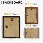 Vittanly 15 Pack Picture Frames Collage Wall Decor for Mounting or Tabletop Display, Gallery Frame Set Including 3pcs 8x10, 6pcs 5x7, 6pcs 4x6, Black, Walnut Brown and Dark Grey