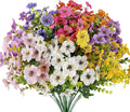 ilauke 9 Bundles Artificial Flowers for Outdoors, Fake Flowers UV Resistant, Faux Flower Plants 9 Colors with Eucalyptus, Plastic Flower Outside Planter Garden Porch Patio Window boxs Yard Decorations