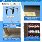 Over The Door Shoe Organizer, 70 Pounds Large Capacity, 20-30-Pair shoe organizer, Heavy Duty-Extra Deep Pockets ,Anti-Scratch Hooks & FSC-Certified Bamboo ,Engineered for Men’s Size 13 shoe,coffee
