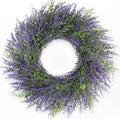 DDHS 24inch Lavender Wreath for Front Door, Window, Porch, Spring Summer Artificial Wreaths All Seasons Farmhouse Indoor Outdoor Decor-pulpre