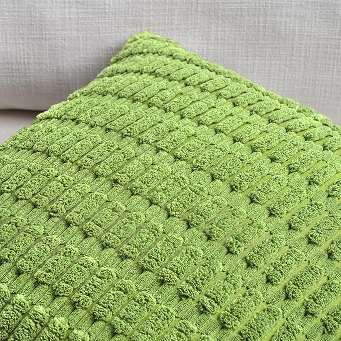 Fancy Homi 4 Packs Decorative Throw Pillow Covers for Living Room Couch Bed, Modern Farmhouse Boho Home Décor Accent Cushion Case, 26" x 26", Lime Green