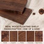 24 Inch Floating Shelves, Solid Wood Wall Shelves, 8 Inch Deep Floating Shelf – for Bathroom, Bedroom, Living Room, Kitchen, Home Decor & Storage, Heavy-Duty Wooden Shelf Wall-Mounted, Set of 2