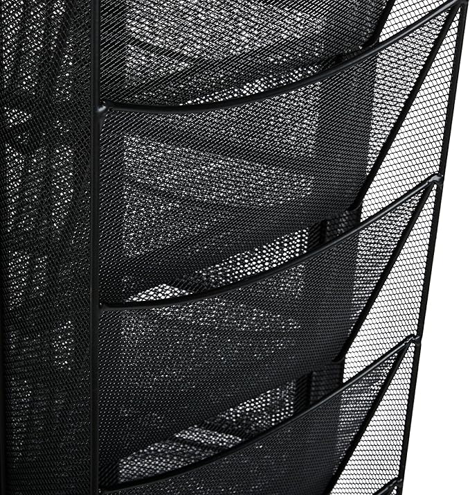 Safco Onyx Rotating Mesh Magazine Holder, Display Rack with 30 Pockets, Brochure Organizer, Commercial-Grade Steel Construction, Black