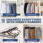 ZOBER Turquoise Velvet Hangers 50 Pack - Clothes Hangers, Coat Hanger for Pants & Dress Clothes - Non Slip w/ 360 Degree Swivel, Holds up to 10 lbs - Strong Felt Hanger for Clothing