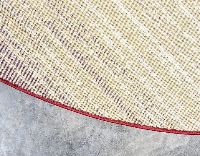 Unique Loom Barista Collection Area Rug - Mundo Nova (4' 1" Round, Beige/ Blue)