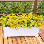 Artificial Fake Flowers Plants for Outdoors Outside Fall Autumn Decorations,Faux Mums Flowers Plants Silk Daisy Greenery Realistic UV Resistant Planter Front Porch Patio Garden Home 16 Bundles（Yellow）