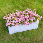 Artificial Faux Flowers Plants for Outdoors Spring Summer Decoration,12 Bundles Realistic Fake Flowers Plant Greenery Silk Daisy UV Resistant for Outside Planters Porch Patio Balcony Garden Home(Pink)